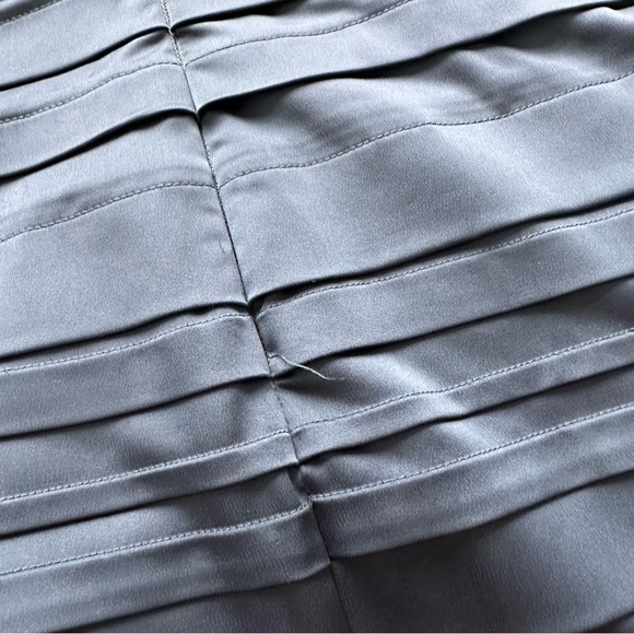 Y2K BCBGMaxazria Dark Navy Crepe Ruffled Strapless Dress - Picture 7 of 9